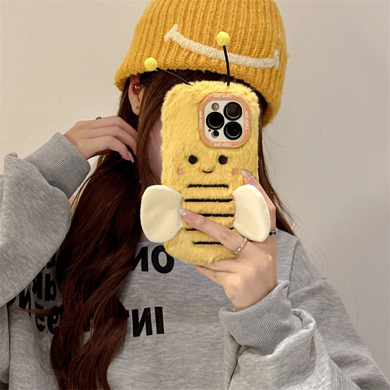 Plush Honeybee iPhone Case - Ice Cream Cake