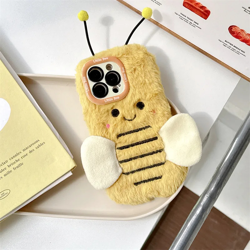 Plush Honeybee iPhone Case - Ice Cream Cake