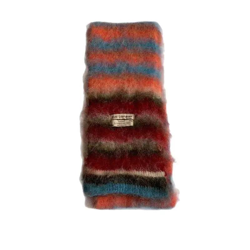 Fuzzy Multicolour Striped Scarf (7 Designs)