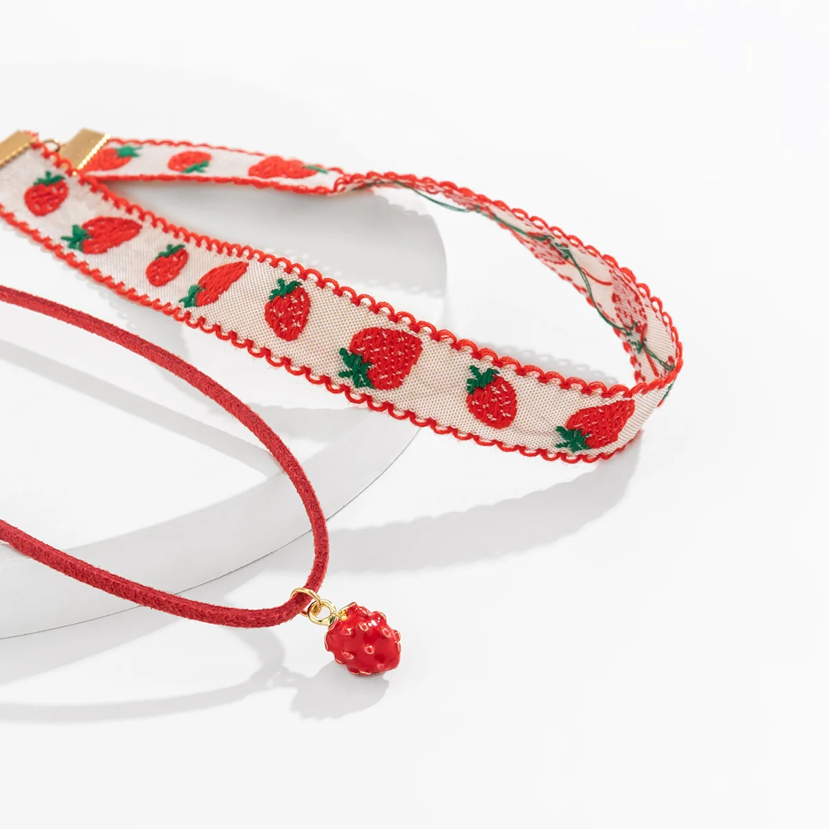 Strawberry Layered Choker Necklace Set