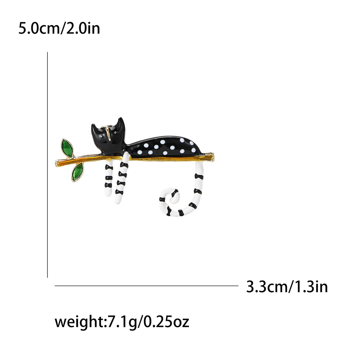Polka Dot Cat Brooch