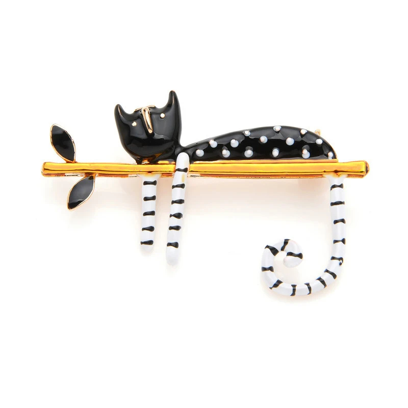 Polka Dot Cat Brooch
