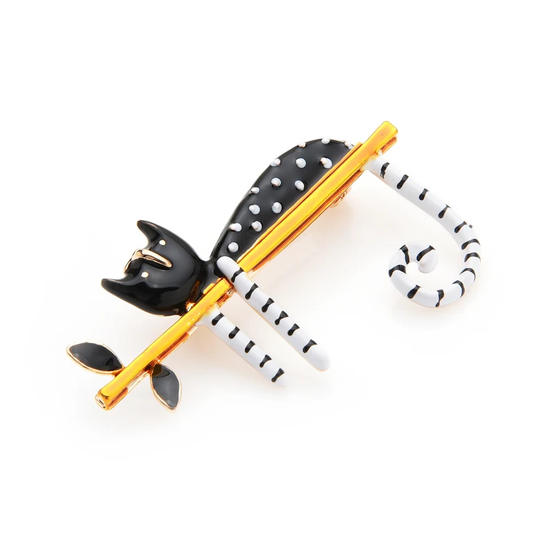 Polka Dot Cat Brooch