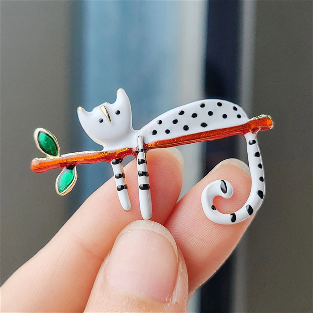 Polka Dot Cat Brooch