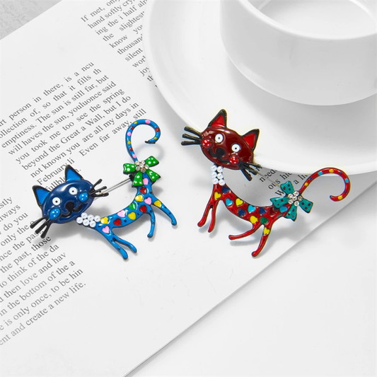 Whimsical Kitty Cat Brooch