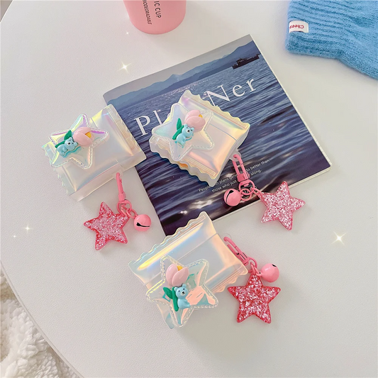 Star Teddy Bear Candy Packet AirPods Charger Case Cover