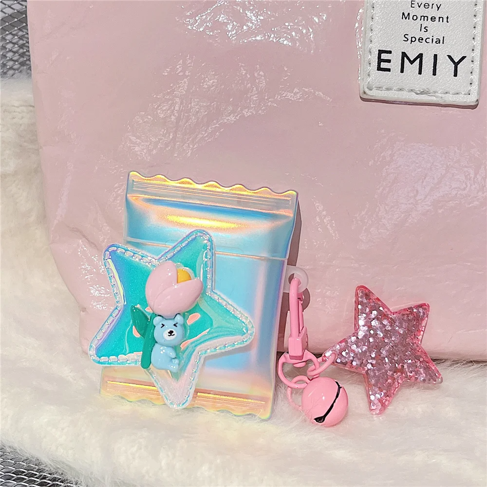 Star Teddy Bear Candy Packet AirPods Charger Case Cover
