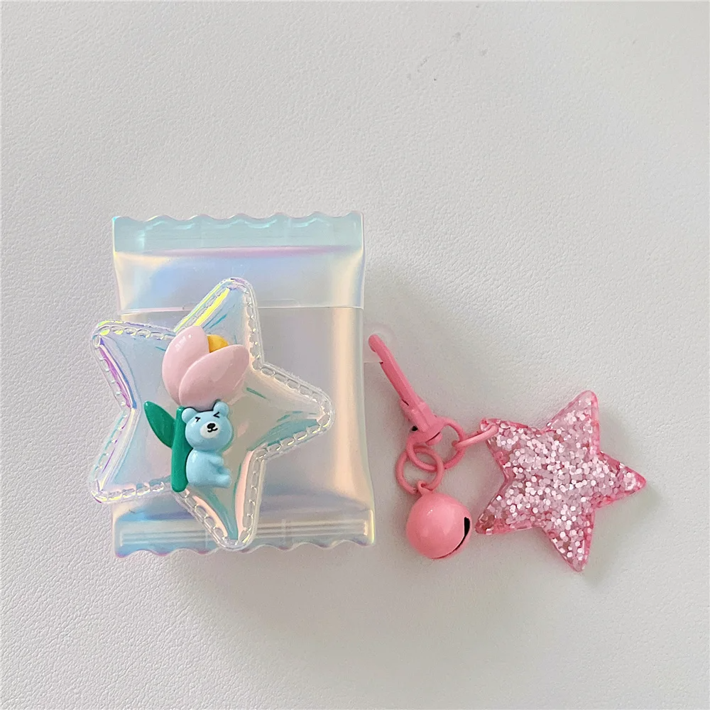 Star Teddy Bear Candy Packet AirPods Charger Case Cover