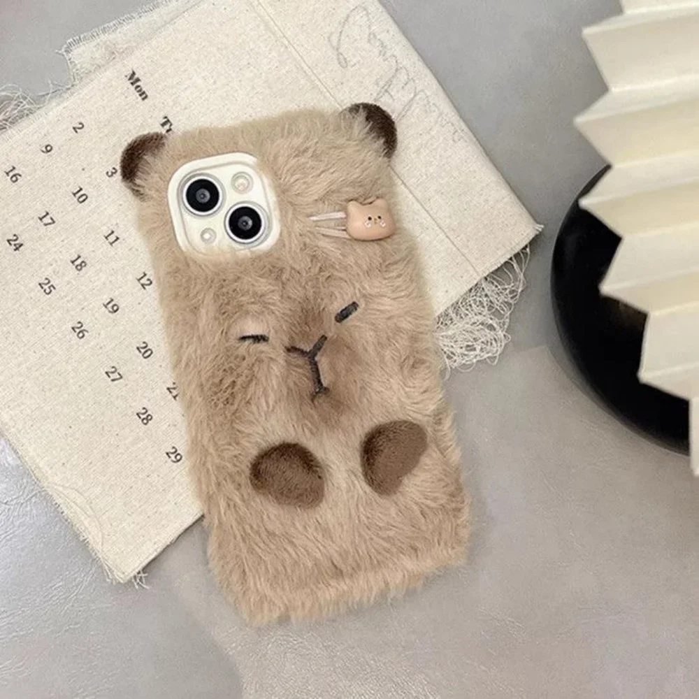 Plush Capybara iPhone Case - Ice Cream Cake