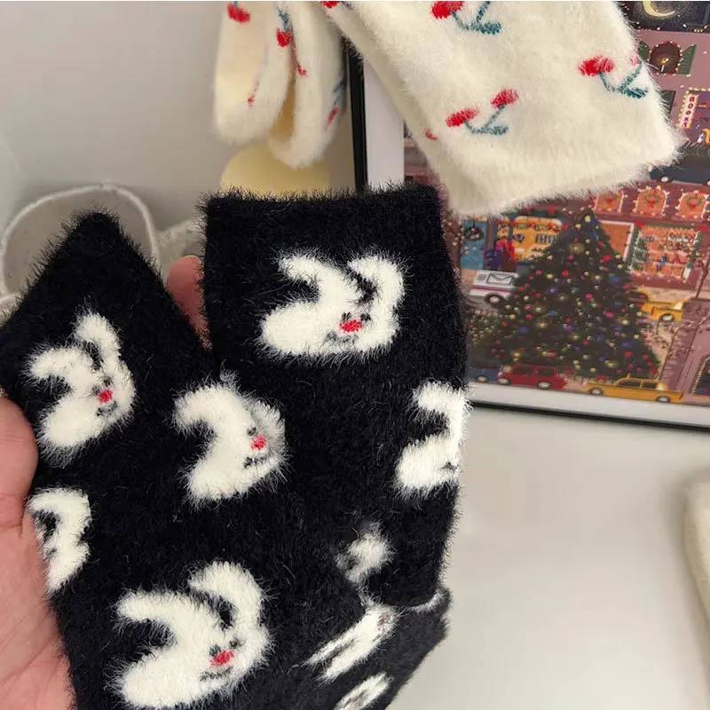 Fuzzy Bunny Ankle Socks