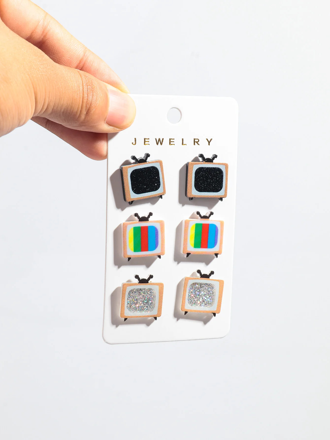 Retro Television Stud Earrings (Set of 3 Pairs)