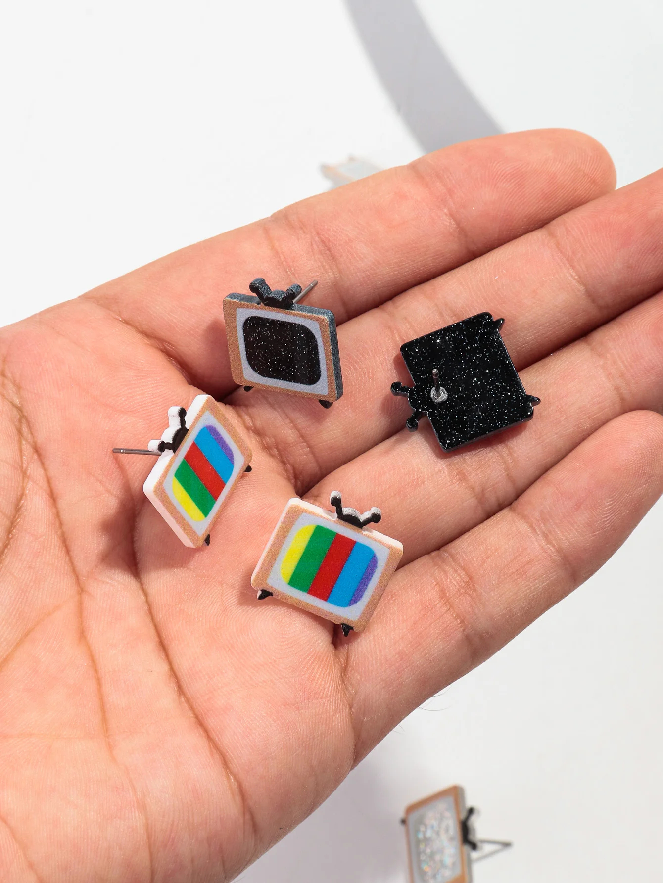 Retro Television Stud Earrings (Set of 3 Pairs)