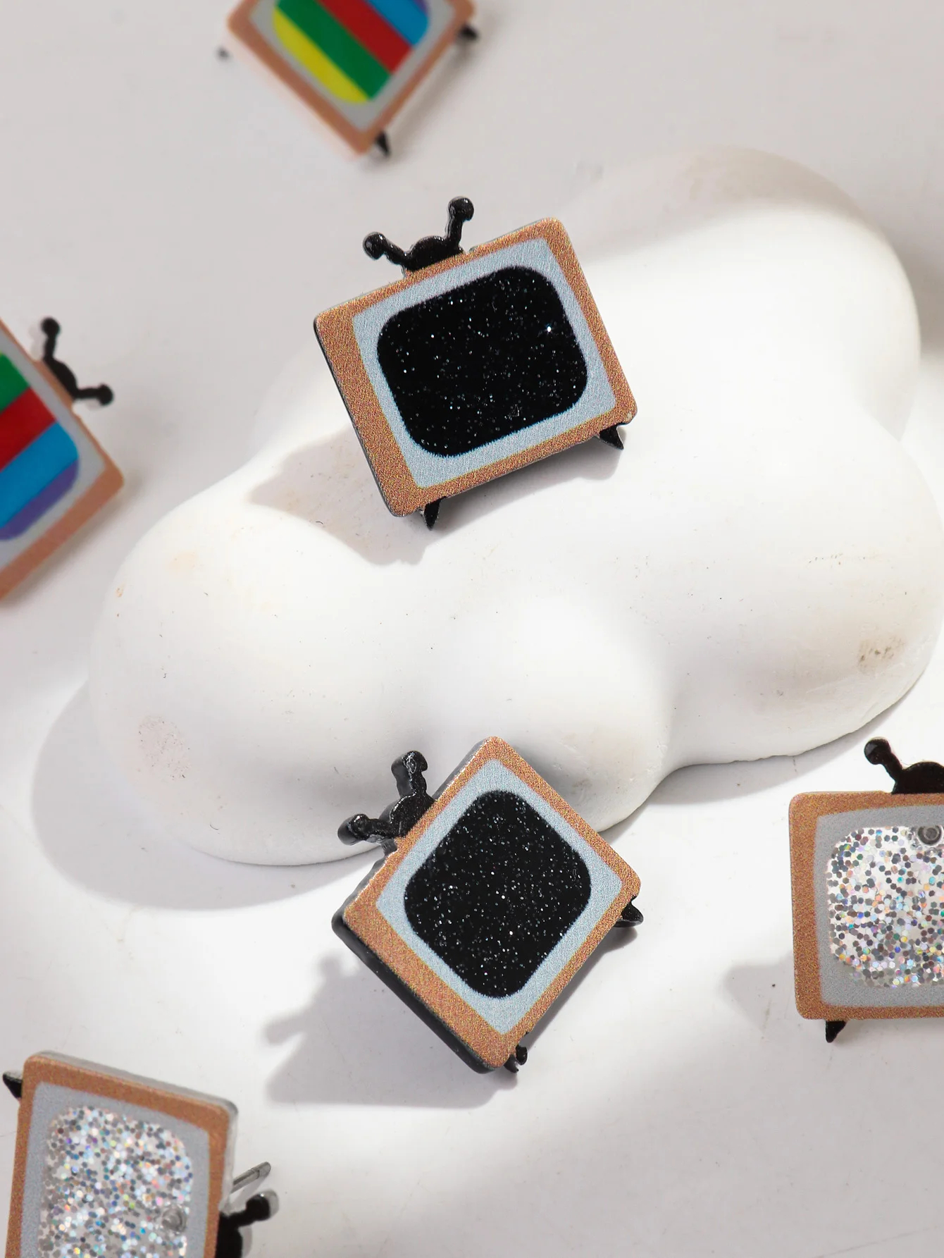 Retro Television Stud Earrings (Set of 3 Pairs)