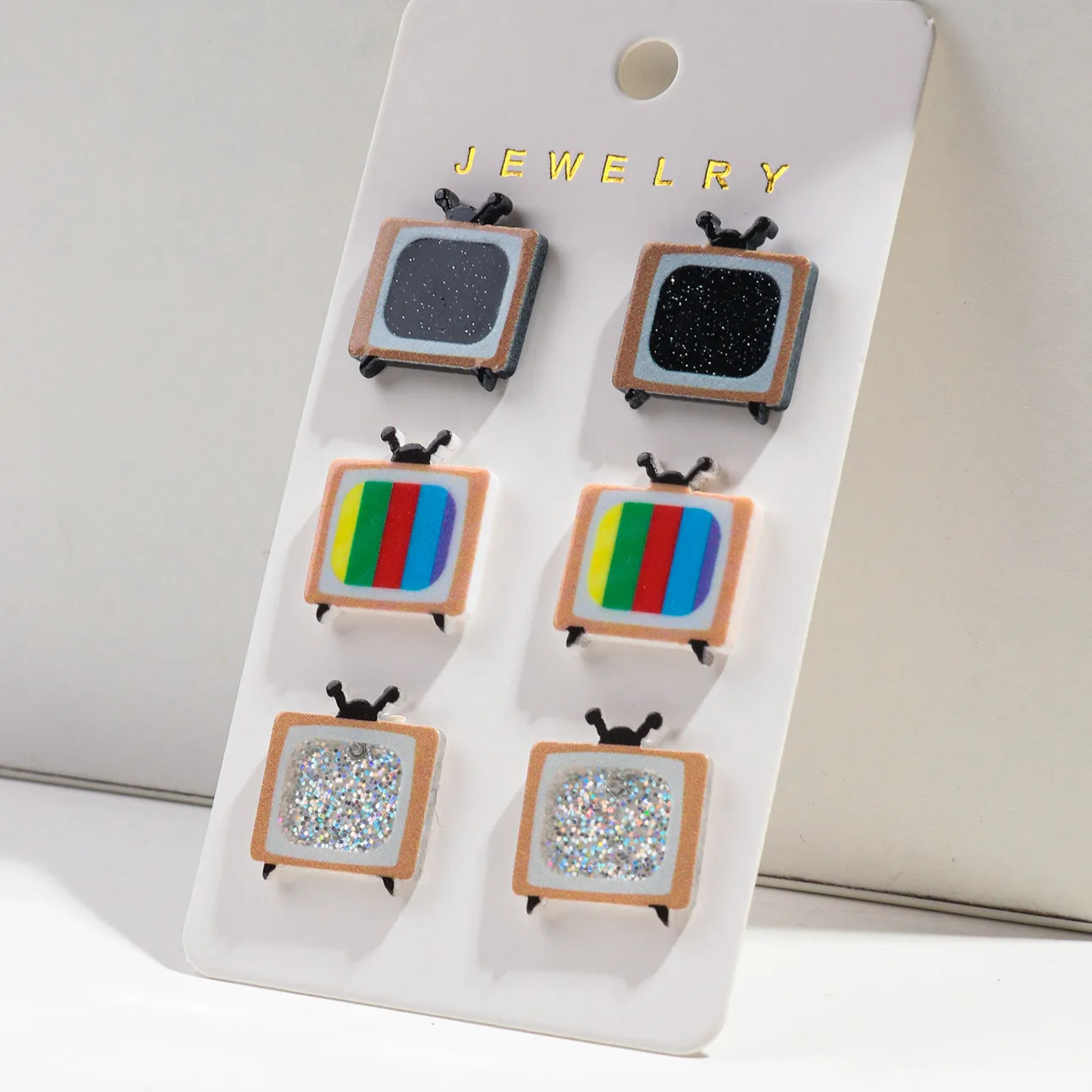 Retro Television Stud Earrings (Set of 3 Pairs)