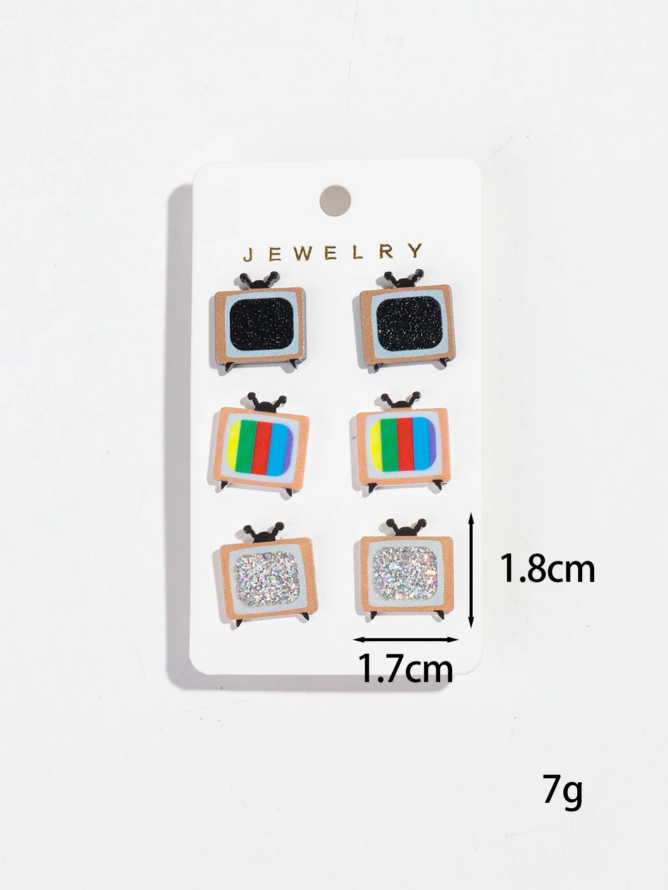 Retro Television Stud Earrings (Set of 3 Pairs)