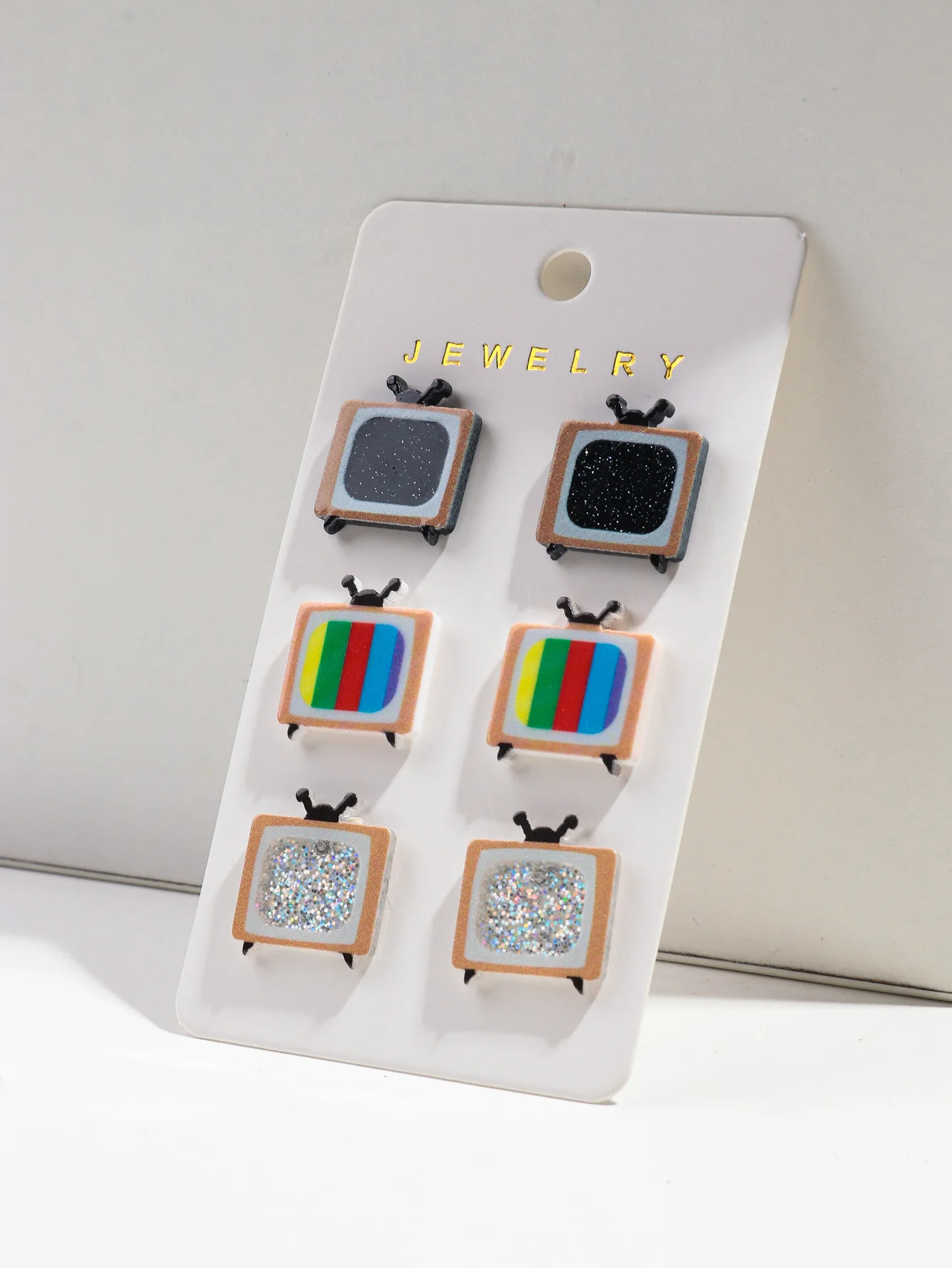 Retro Television Stud Earrings (Set of 3 Pairs)