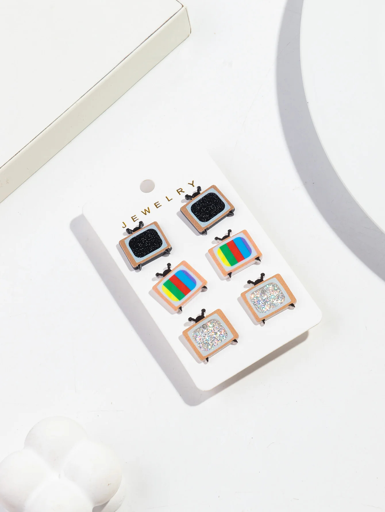 Retro Television Stud Earrings (Set of 3 Pairs)