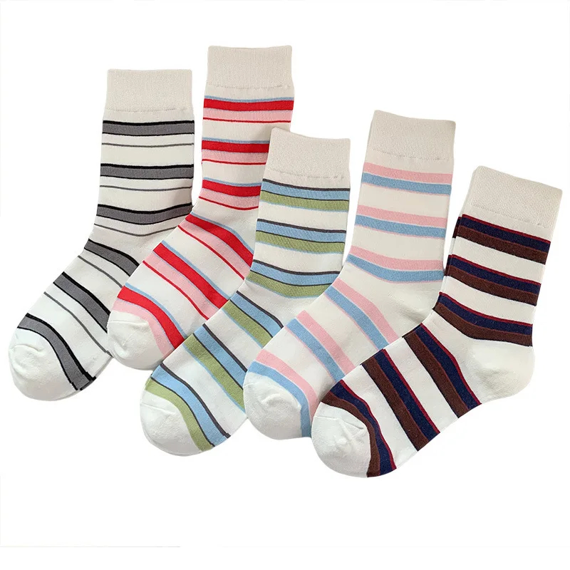 80s Contrast Stripe Crew Socks
