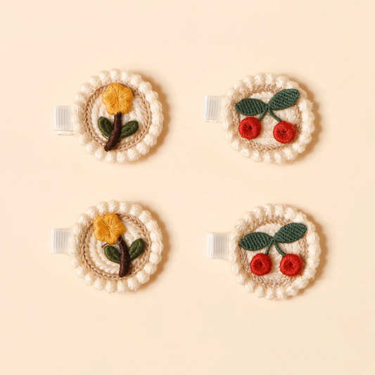 Set of 2 Cottagecore Button Hair Clips