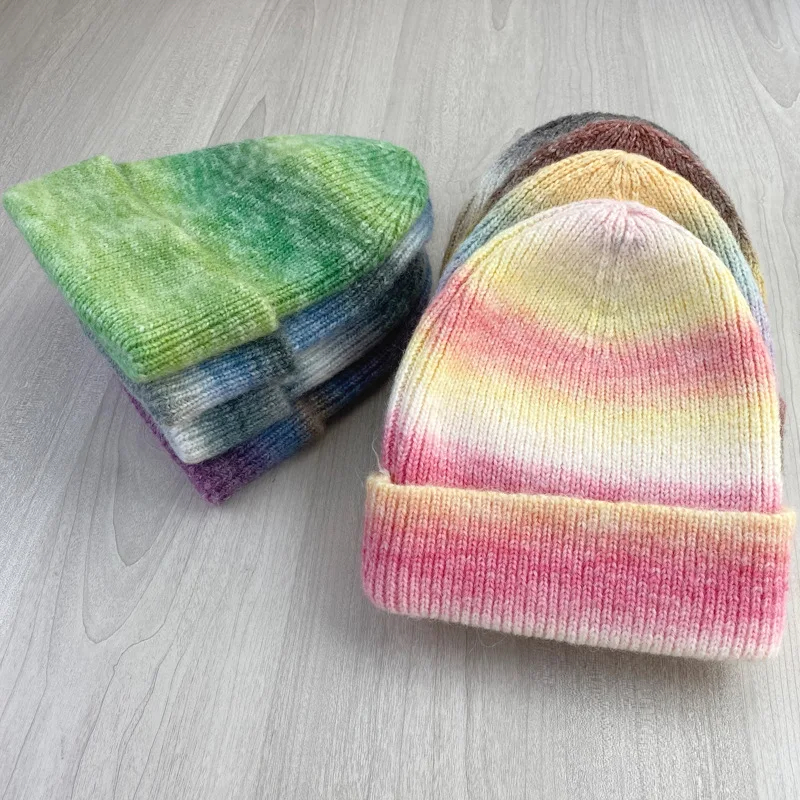 Gradient Striped Beanie Hat (7 Colours)