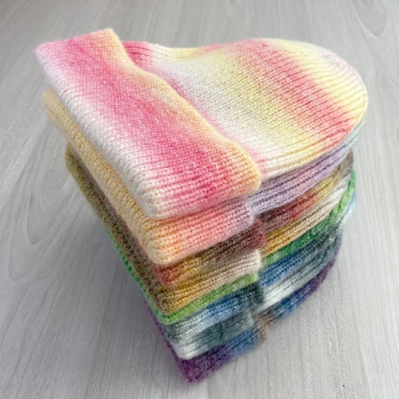Gradient Striped Beanie Hat (7 Colours)