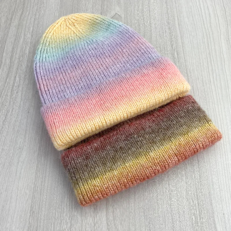 Gradient Striped Beanie Hat (7 Colours)