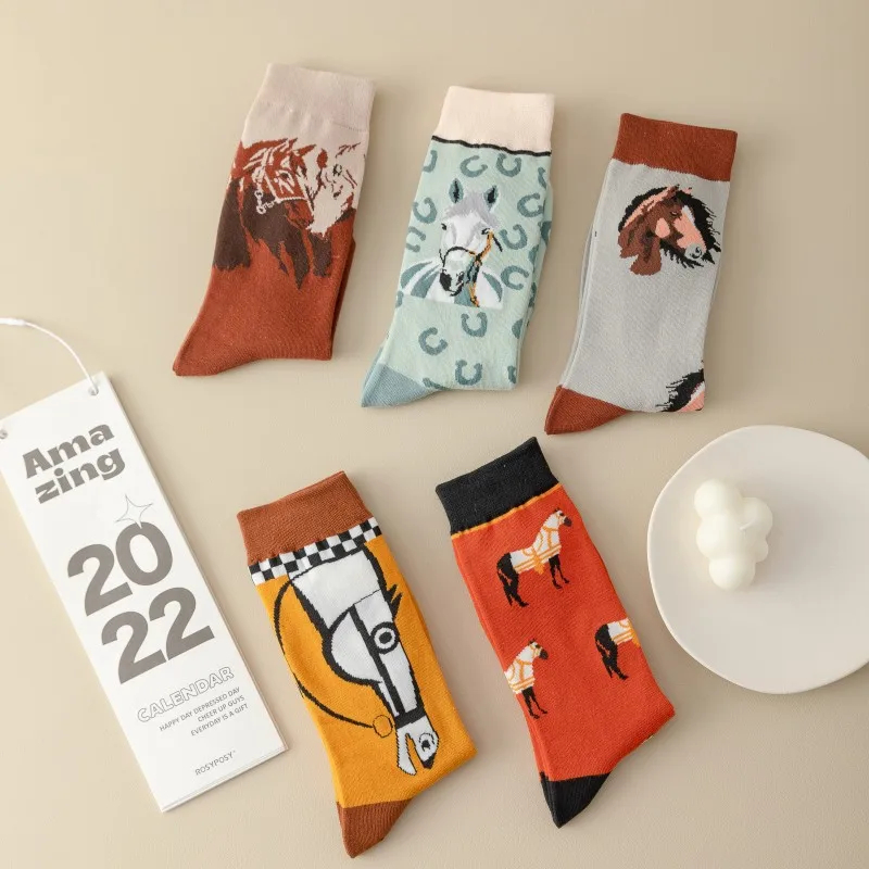 Horse Theme Crew Socks