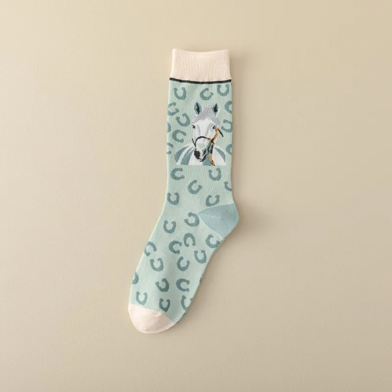 Horse Theme Crew Socks