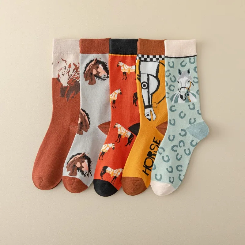 Horse Theme Crew Socks