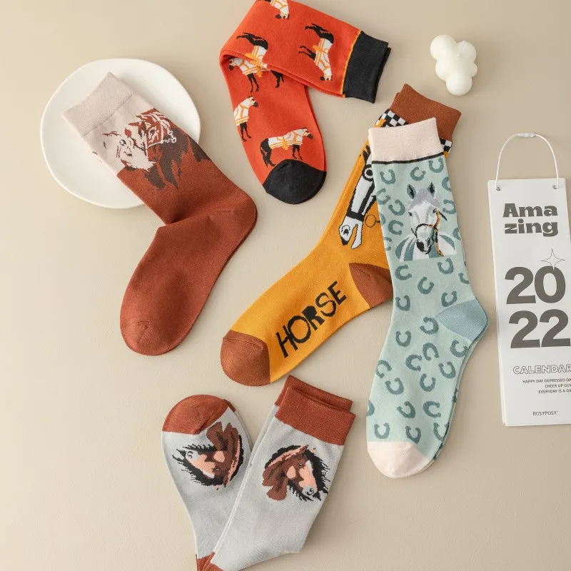 Horse Theme Crew Socks