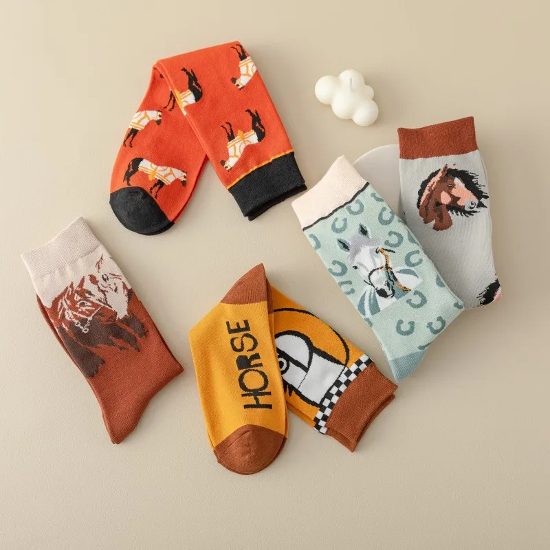 Horse Theme Crew Socks