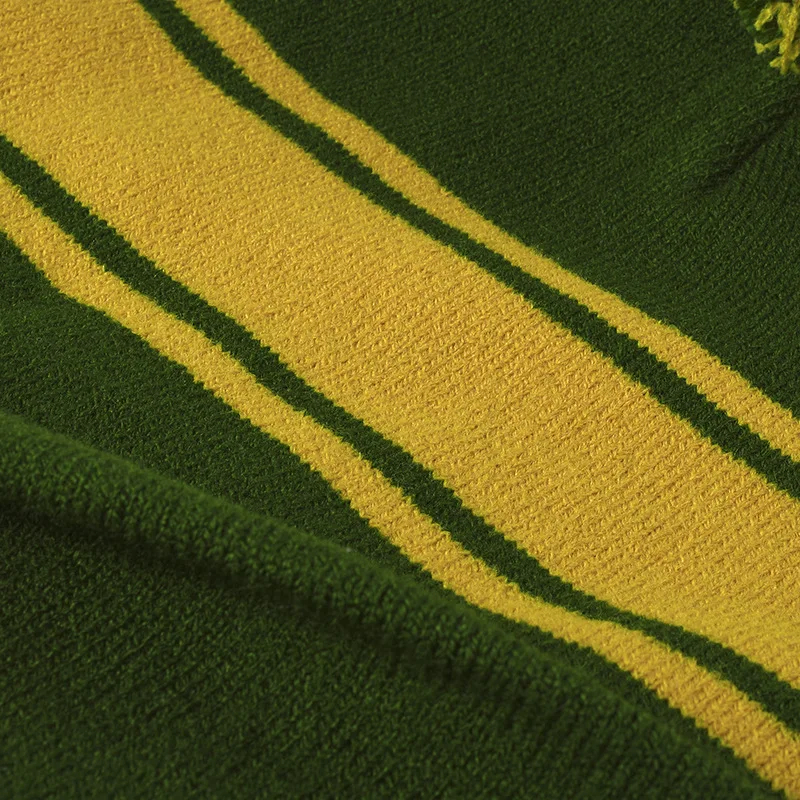 90s Pom Pom Striped Beanie Hat