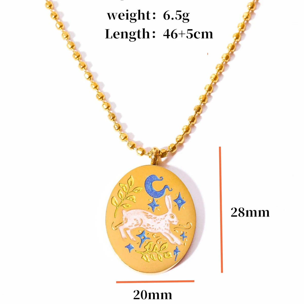 White Rabbit Charm Necklace - Ice Cream Cake