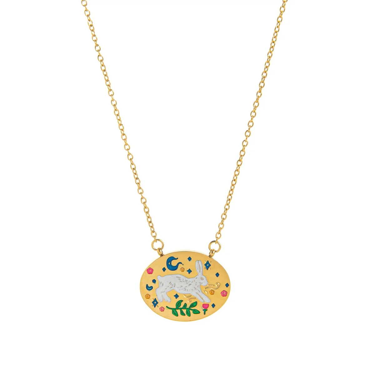 White Rabbit Charm Necklace - Ice Cream Cake