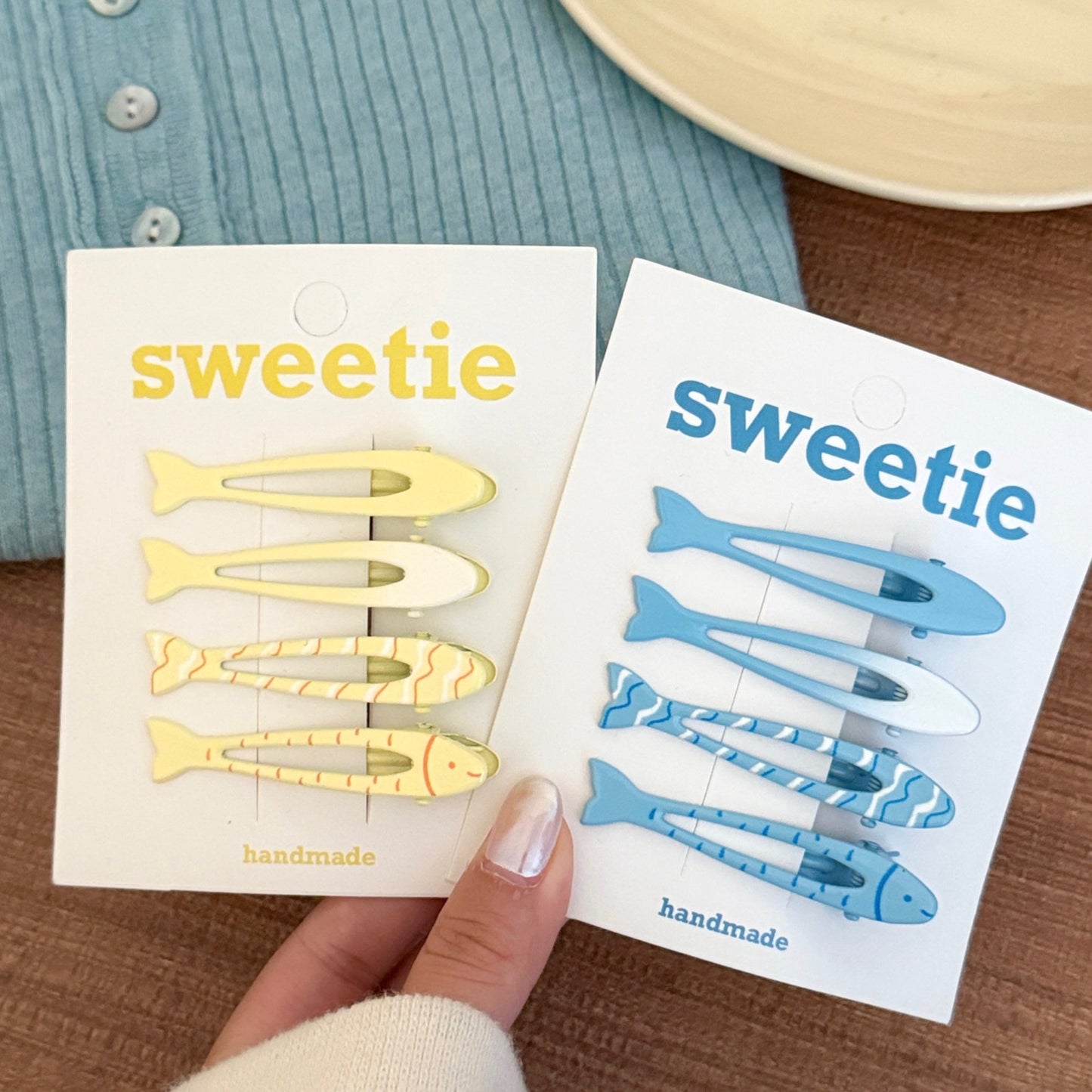 Sardine Hair Clips, Set of 4 - Ice Cream Cake