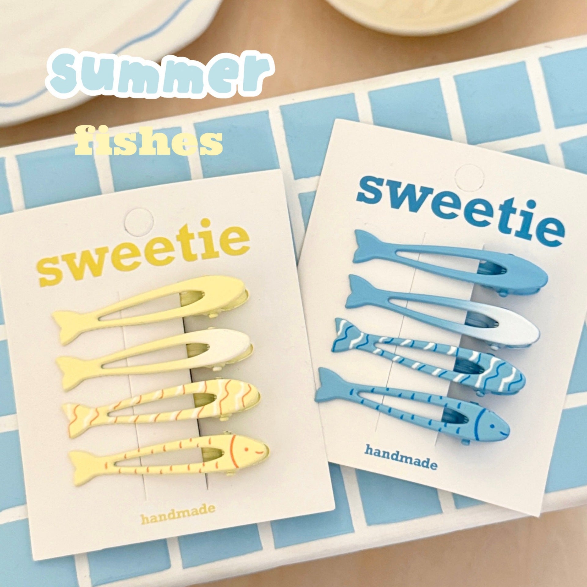 Sardine Hair Clips, Set of 4 - Ice Cream Cake