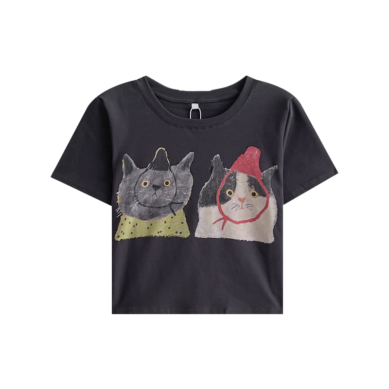 Party Hat Cats Babydoll T-shirt (3 Colours)