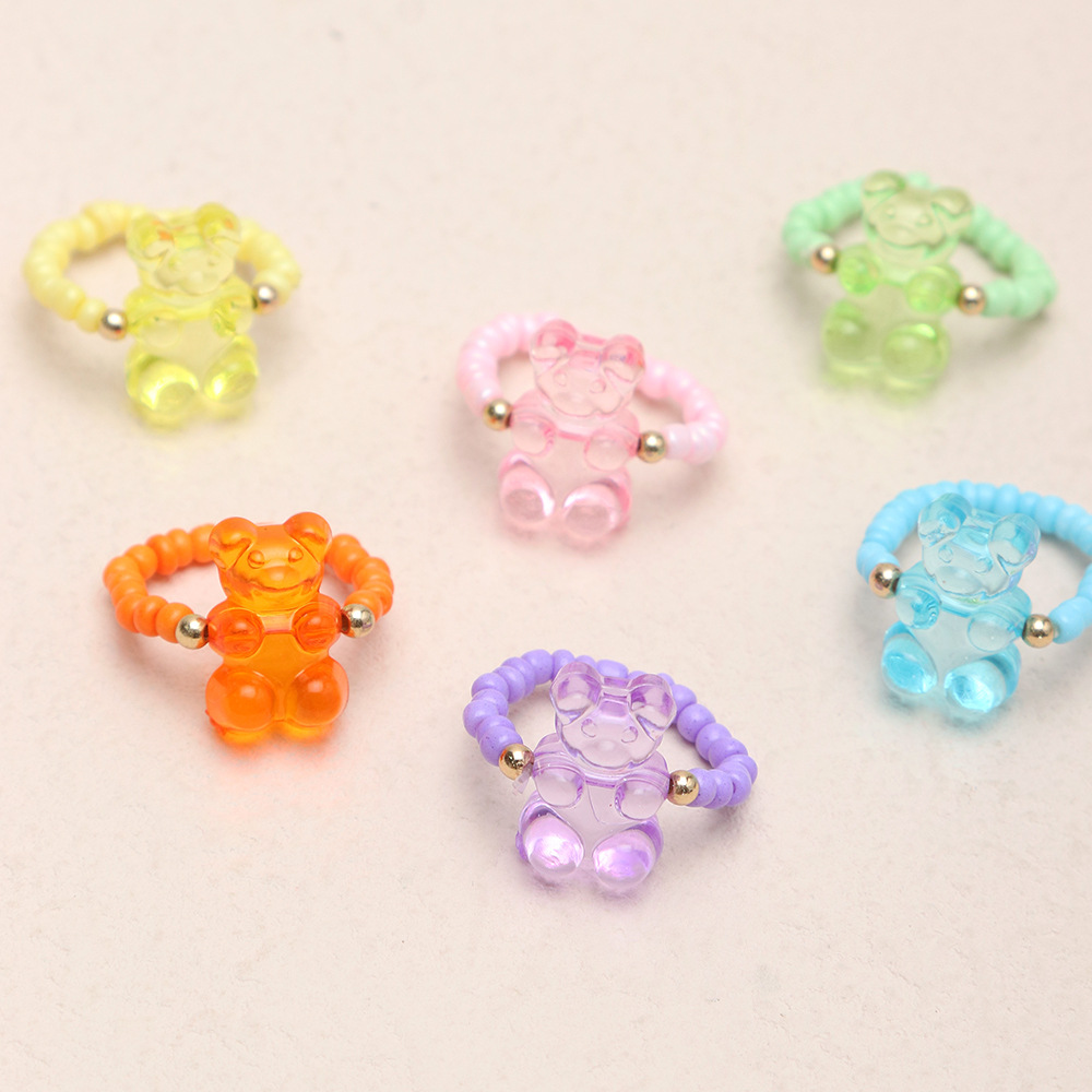 Gummy Bear Rings, Set of 6