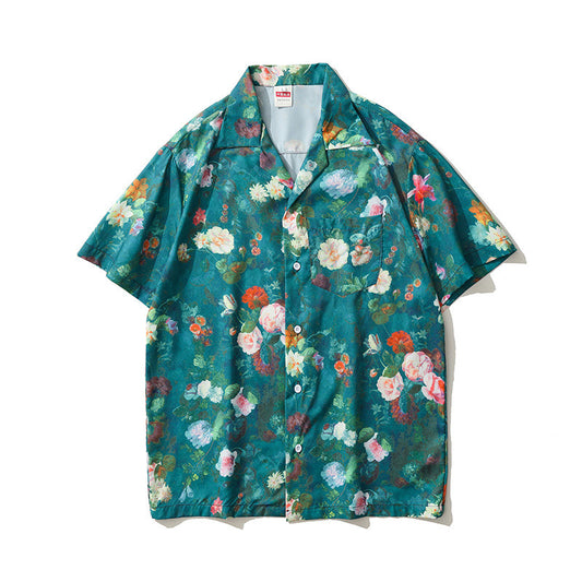 Floral Pattern Short Sleeved Blouse (2 Colours)