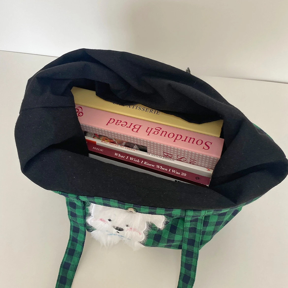 Fluffy Puppy Gingham Shoulder Bag (3 Designs) - Ice Cream Cake