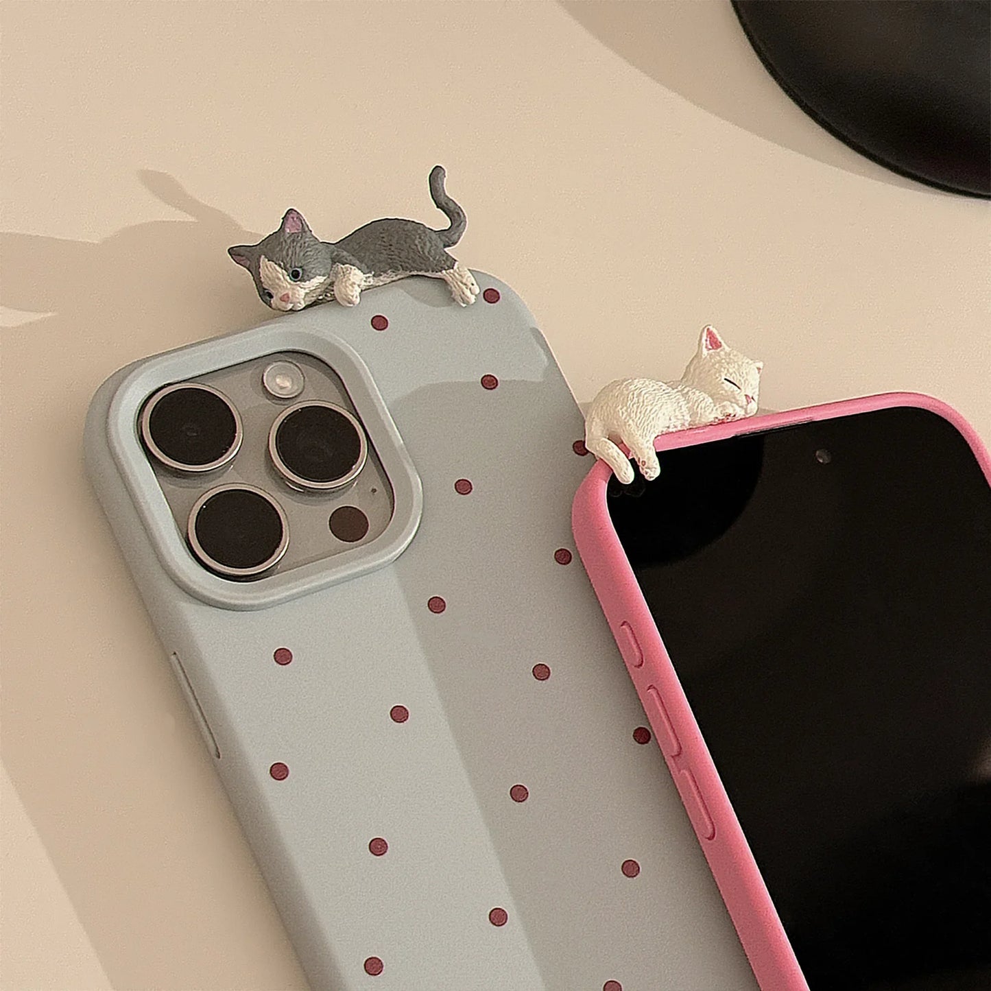 Cat Friends Polka Dot iPhone Case (5 Designs) - Ice Cream Cake