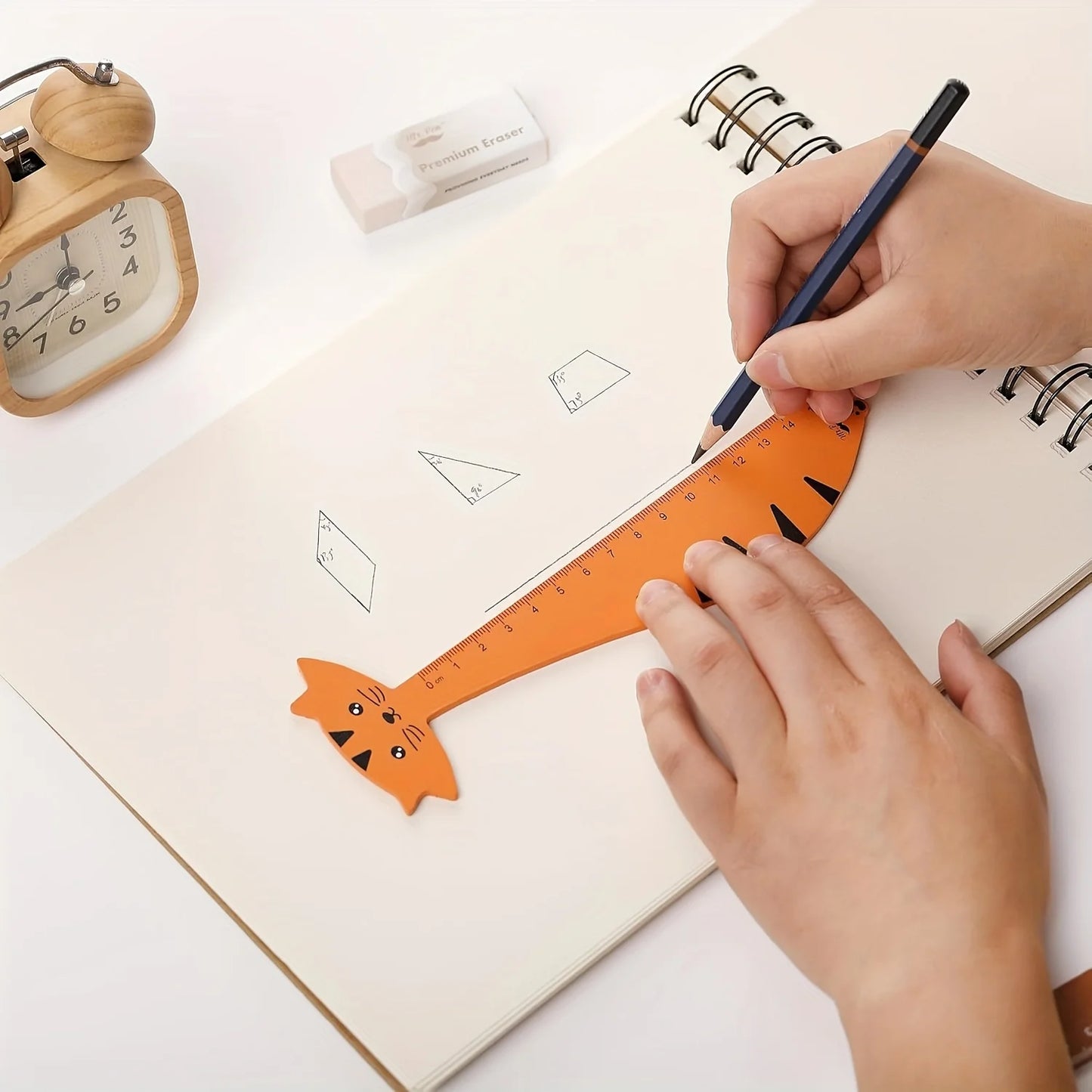 5 animal shaped rulers - decorative and practical measuring tools, classroom, holiday gifts, classroom accessories, fun design - Ice Cream Cake