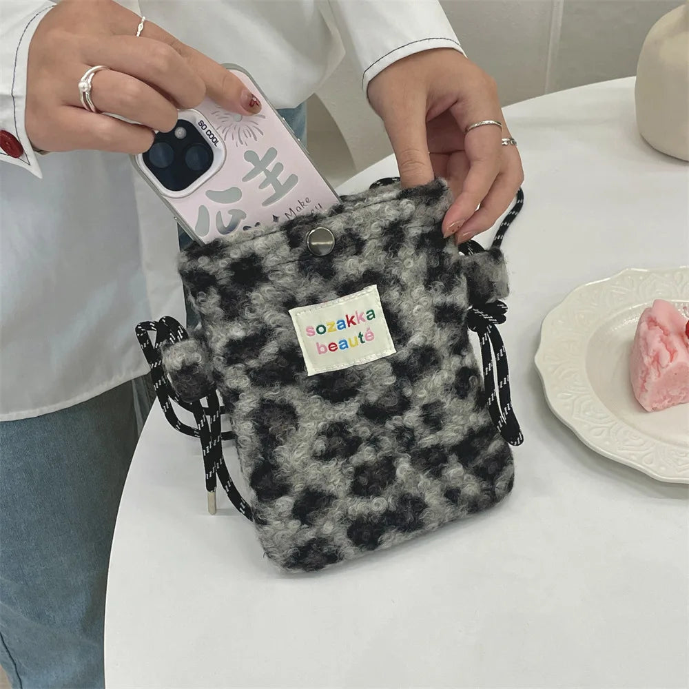Teddy Fur Plush Pattern Shoulder Bag