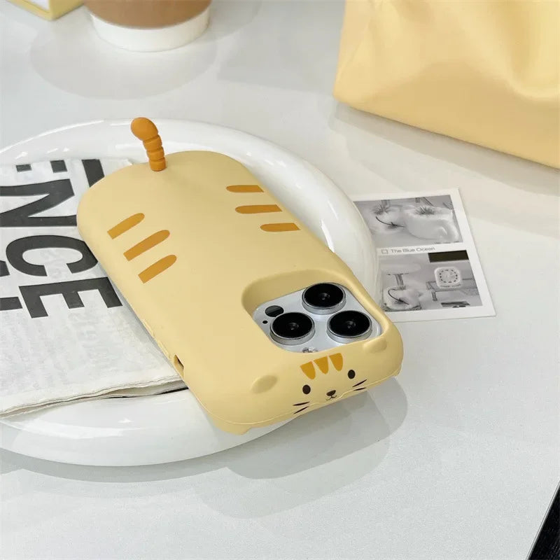 Cartoon Papa Cat cute soft shell for iPhone 17 16 15PROMAX 14 13Pro phone case shockproof for iPhone 17air 15 16Pro - Ice Cream Cake
