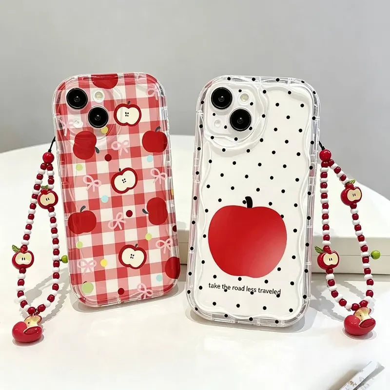 Apple Picnic Phone Case with Matching Wrist Strap