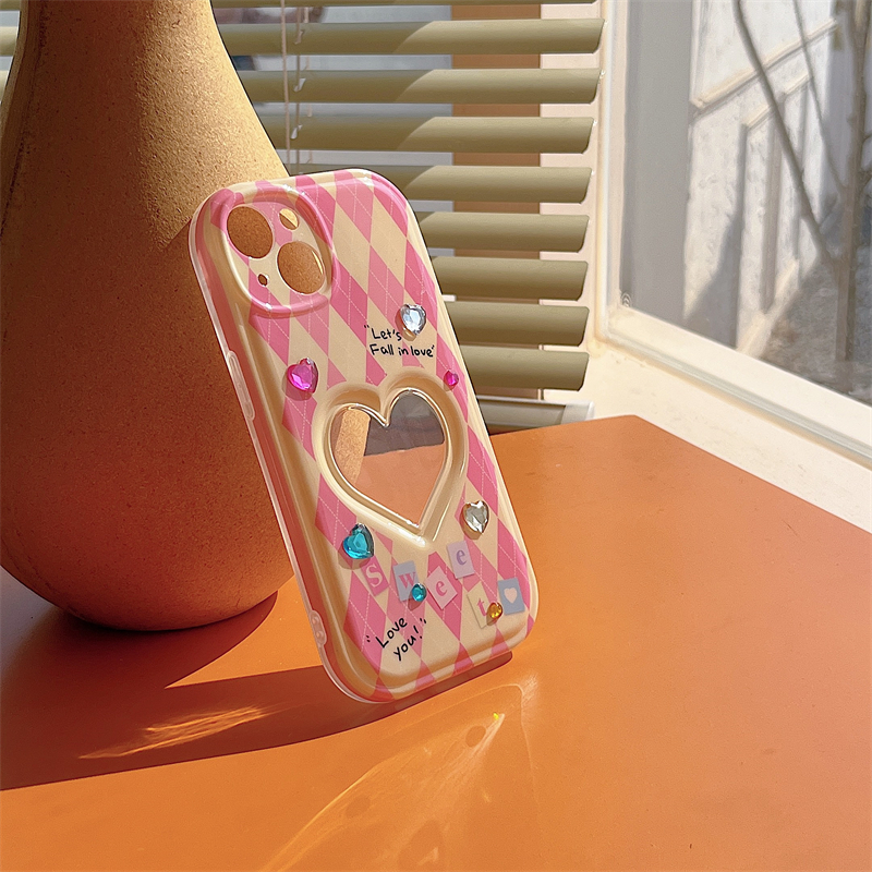 y2k Heart Frame iPhone Case with 3D stickers