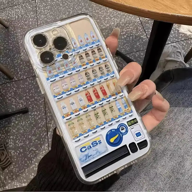 Vending Machine Case for iPhone 11Pro 16 15 14 13 Pro Max 12Mini XS XR 7 8 Plus SE Shockproof Cover Soft Casing - Ice Cream Cake
