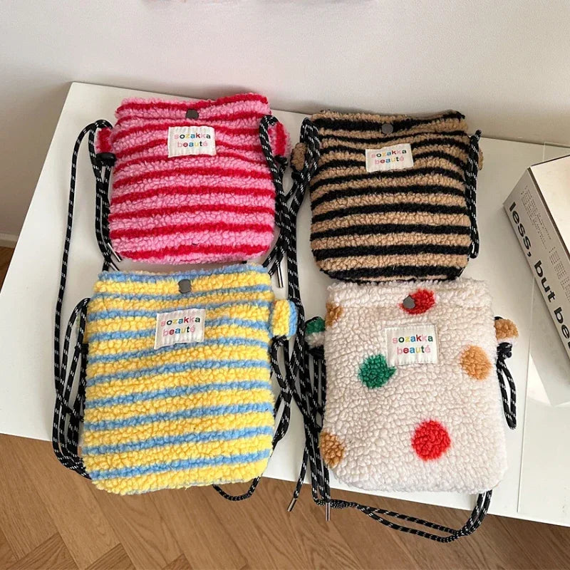 Teddy Fur Plush Pattern Shoulder Bag