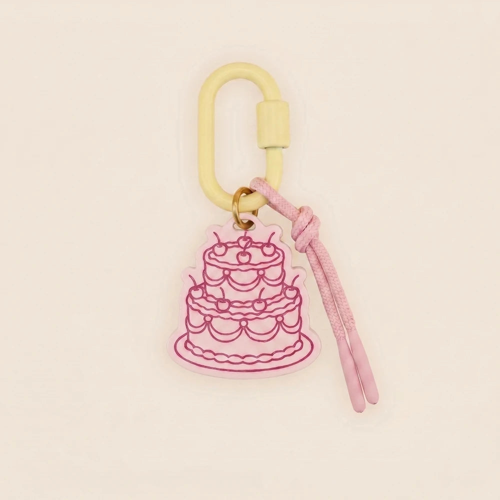 New Fun Food Series Hot Dog Burger Pizza Cake Personalized Bag Pendant Keychain Jewelry - Ice Cream Cake