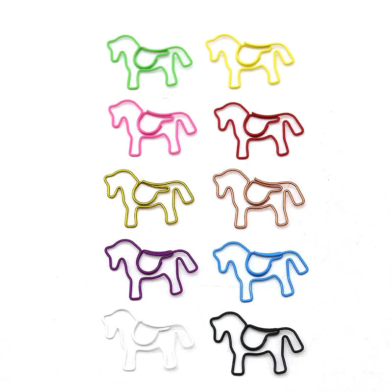 20-100pcs Color Pony Horse Paper Clip Special-shaped Paper Clip Animal Papeclips Creative Stationery Office School Supplies - Ice Cream Cake